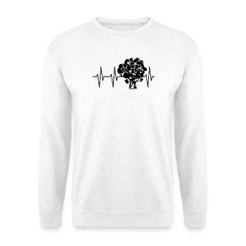 Herzschlag Puls Baum Wald Illustration Logo icon - Unisex Pullover - Weiß - Vorne