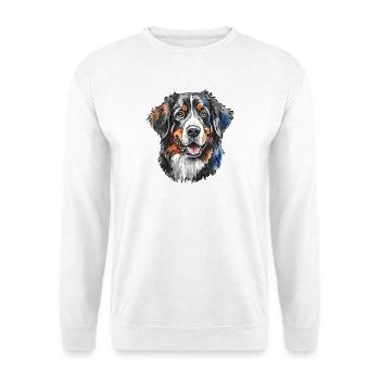 Berner Sennenhund Portrait - Unisex Pullover - Weiß - Vorne