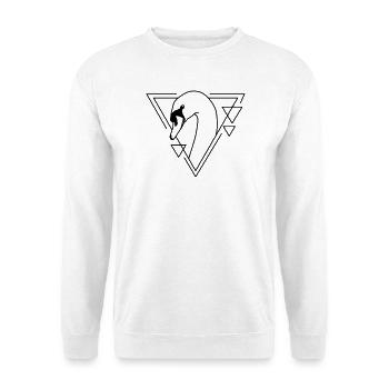 Swan in geometric design - Unisex Sweatshirt - white - Front