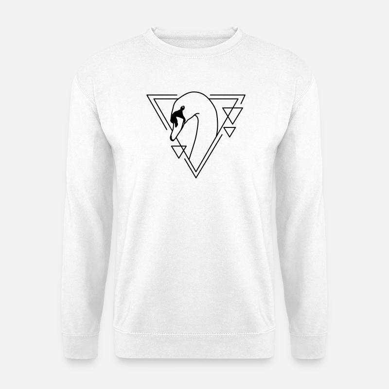 Schwan im geometrischen Design - Unisex Pullover - Weiß