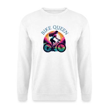 Bike Queen - girl on bike - for bike enthusiasts - Unisex Sweatshirt - white - Front