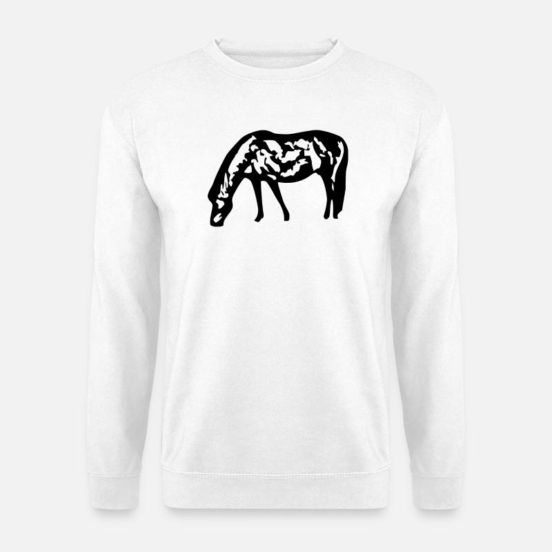 Pferde T-shirt Geschenk Reiter - Unisex Pullover - Weiß