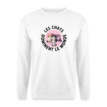 Les chats dominent le monde conspiration des chats - Sweat-shirt Unisexe - blanc - Devant