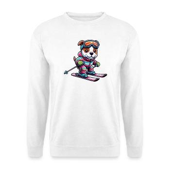 Chien American Staffordshire Terrier Ski Skieur - Sweat-shirt Unisexe - blanc - Devant