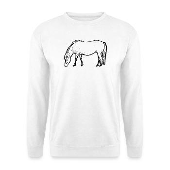 Cheval noir - Sweat-shirt Unisexe - blanc - Devant