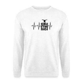 handstand puls Herzschlag planche calisthenics - Unisex Pullover - Weiß - Vorne