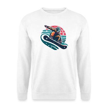 Dynamic Snowboarder Motion Illustration - Unisex Sweatshirt - white - Front