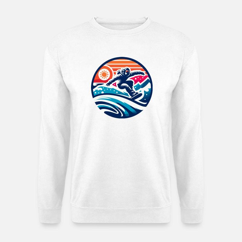 Expression Graphique d'un Snowboarder - Sweat-shirt Unisexe - blanc