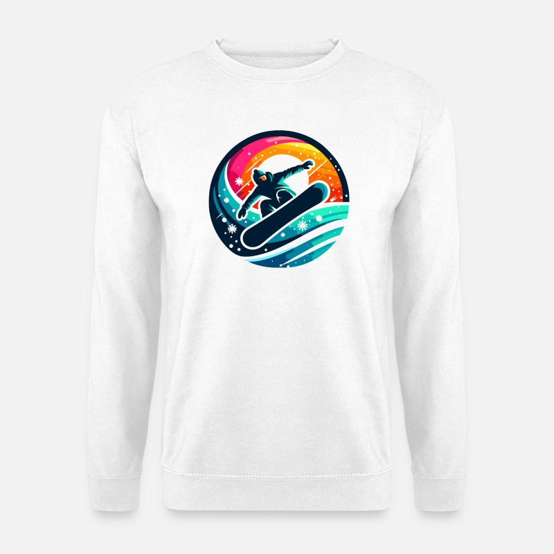 Snowboard - Vibrations of snowboard evolution - Unisex Sweatshirt - white
