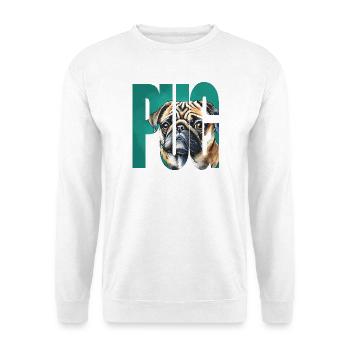 Mops Portrait - Unisex Pullover - Weiß - Vorne
