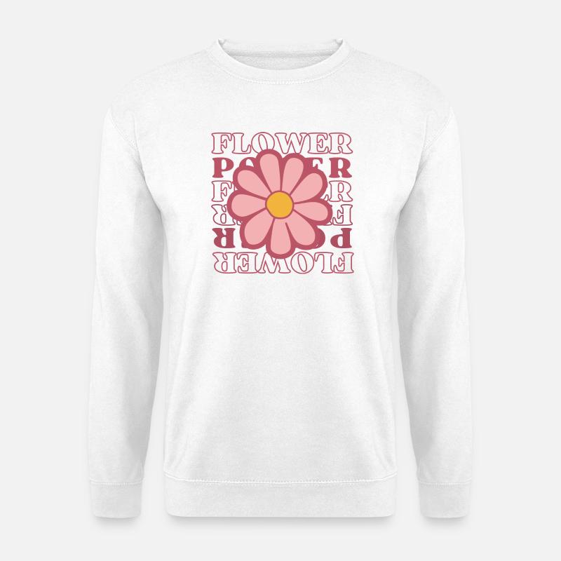 Flower PowerElegantes Blumenmotiv - Unisex Pullover - Weiß