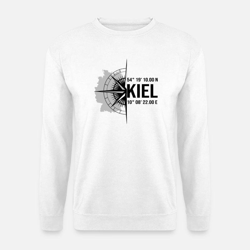 Koordinaten Kiel - Unisex Pullover - Weiß