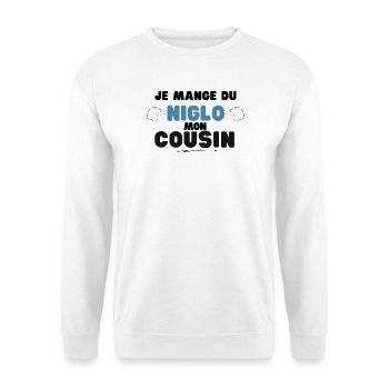 Niglo Cousin Motif Contrasté - Sweat-shirt Unisexe - blanc - Devant