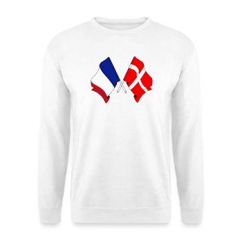 Drapeau de la France et drapeau du Danemark - Sweat-shirt Unisexe - blanc - Devant