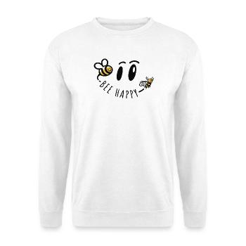 Bee Happy Bee Positive Saying Happiness - Unisex Sweatshirt - white - Front