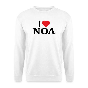 t-shirt I love Noa t-shirt gift idea - Unisex Sweatshirt - white - Front