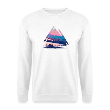 Pastel Mountain Sonnenuntergangsdreieck - Unisex Pullover - Weiß - Vorne