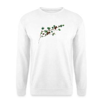 Beaux cônes de mélèze sur une branche de mélèze - Sweat-shirt Unisexe - blanc - Devant