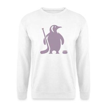 Minimalistische Pinguin Eishockey Silhouette - Unisex Pullover - Weiß - Vorne