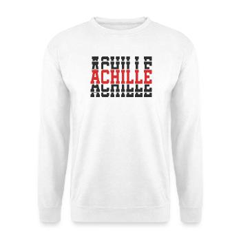 Achille t-shirt stacked text t-shirt name - Unisex Sweatshirt - white - Front