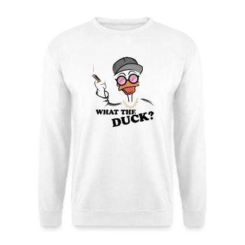 Qu’est-ce que le canard drôle canard gangster dictons drôles - Sweat-shirt Unisexe - blanc - Devant