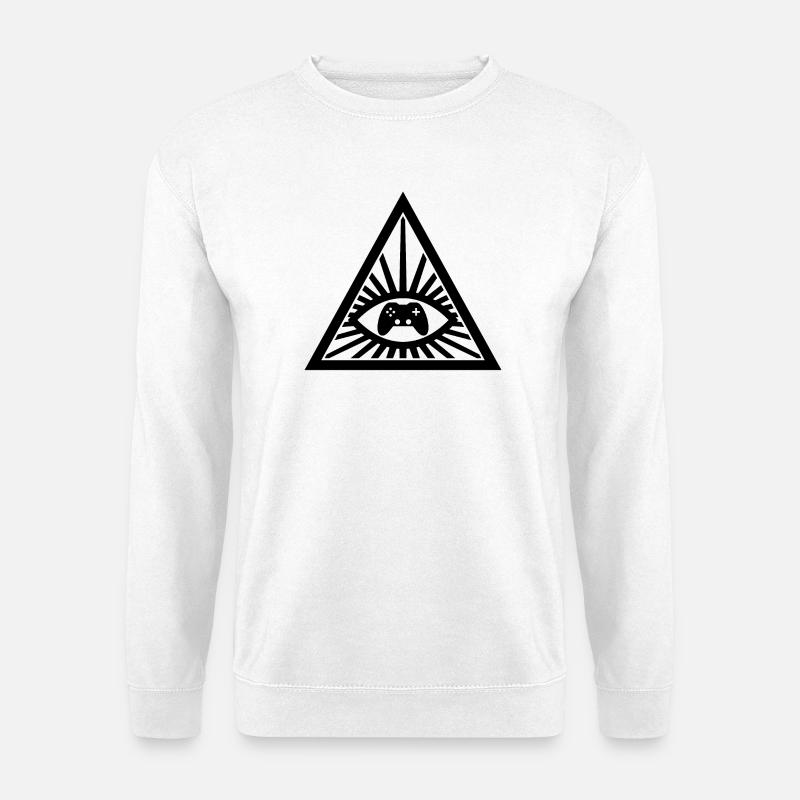 Das allsehende Gamerauge - Unisex Pullover - Weiß