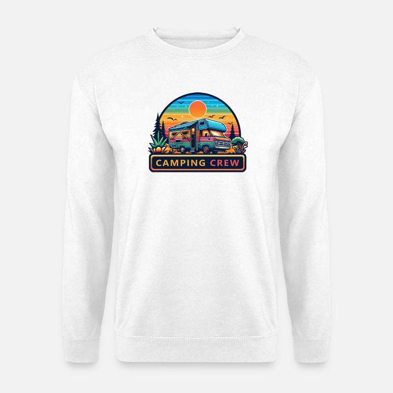 Retro Sunset Camping RV Crew - Unisex Pullover - Weiß