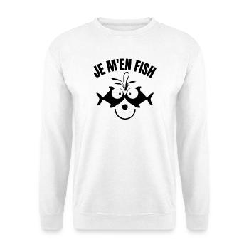 pêche, pêcheur, partie de pêche - Sweat-shirt Unisexe - blanc - Devant