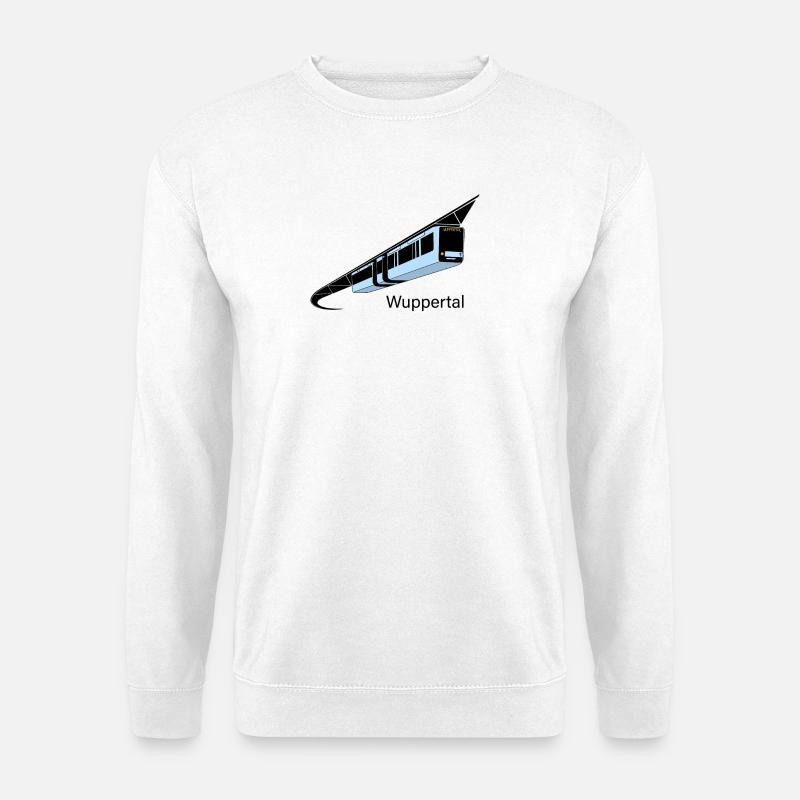Wuppertal Schwebebahn Schrift bunt - Unisex Pullover - Weiß