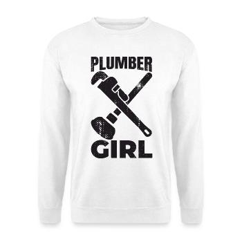 Fille plombier - Sweat-shirt Unisexe - blanc - Devant