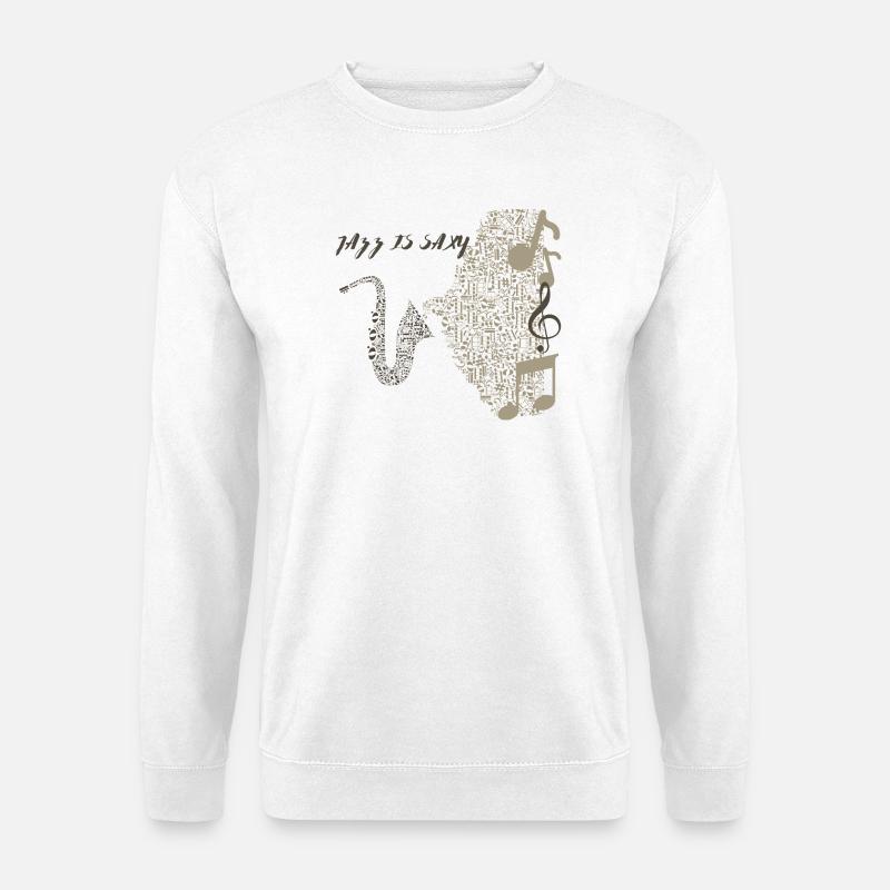 Musical Saxophone Design in Notes - Unisex Sweatshirt - white