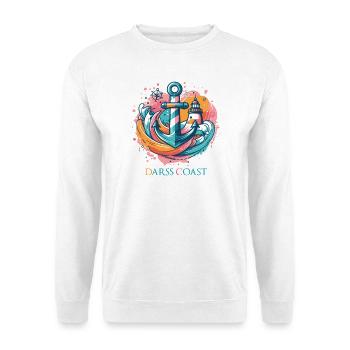 DarssCoast - Wellen Leuchtturm Anker Grafik - Unisex Pullover - Weiß - Vorne