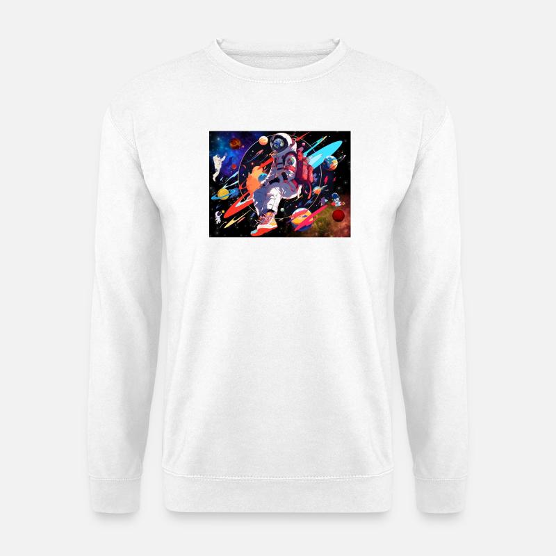 Astronaut und Weltraum - Unisex Pullover - Weiß