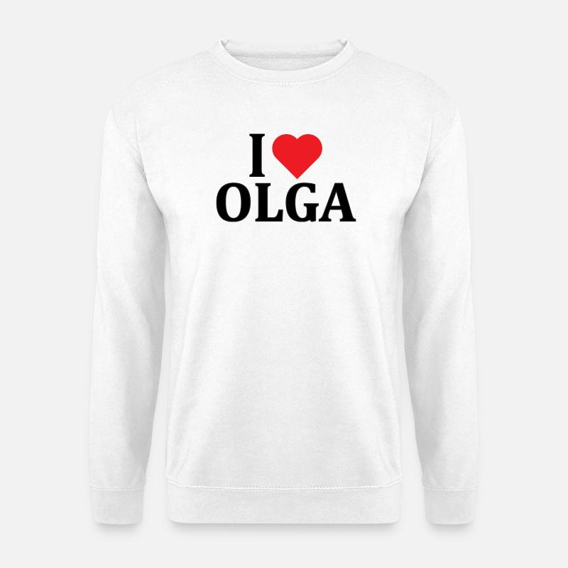 T-Shirt Ich liebe Olga T-Shirt Geschenkidee - Unisex Pullover - Weiß