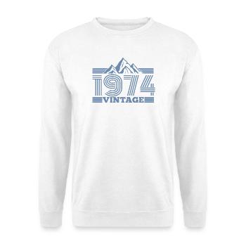 jahrgang 1974 Geburtstag Berge Wandern Klettern  - Unisex Pullover - Weiß - Vorne