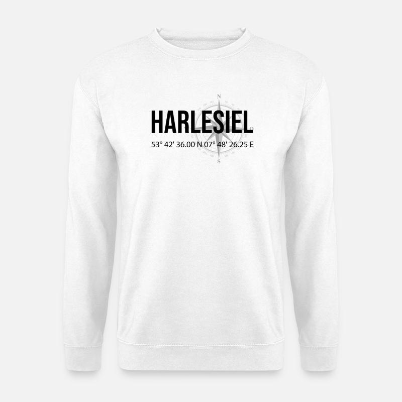 Koordinaten Harlesiel - Unisex Pullover - Weiß