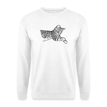 Katze schwarz Katzenbaby Kätzchen - Unisex Pullover - Weiß - Vorne