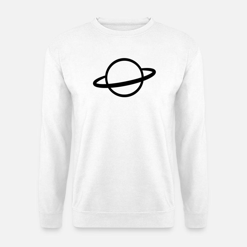 Planet with Ring Icon Outline - Unisex Sweatshirt - white