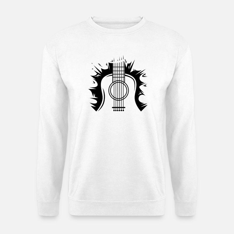 Gitarre Explosion Logo Illustration Symbol icon - Unisex Pullover - Weiß