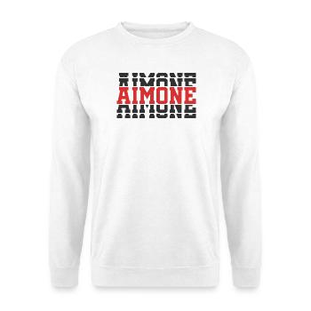 t-shirt Aimone t-shirt gift idea stacked text - Unisex Sweatshirt - white - Front