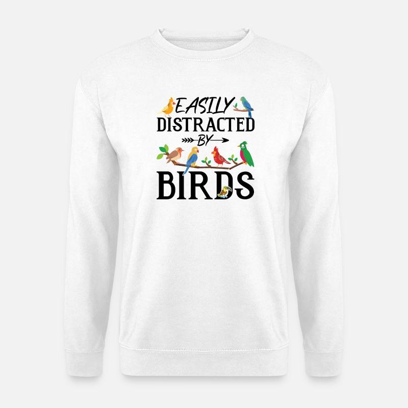Easily Distracted by Birds - Unisex Sweatshirt - white