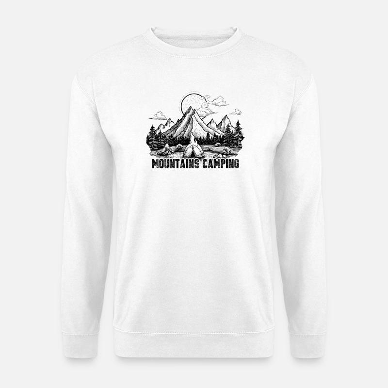 Camping in den Bergen - Unisex Pullover - Weiß