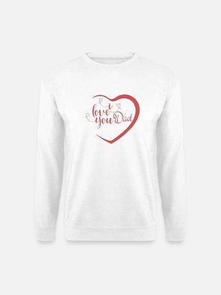 Herzdesign mit Liebesbotschaft für Väter - Unisex Pullover - Weiß
