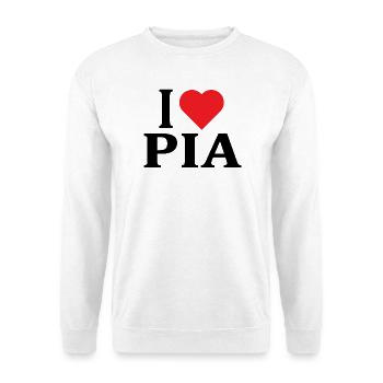 I love Pia t-shirt gift idea t-shirt - Unisex Sweatshirt - white - Front