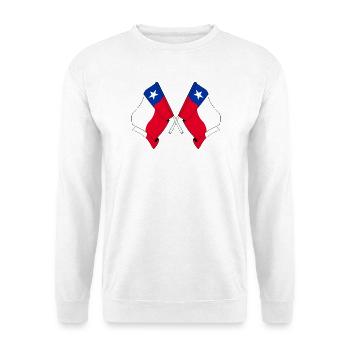 Zwei gekreuzte Flaggen Chiles - Unisex Pullover - Weiß - Vorne
