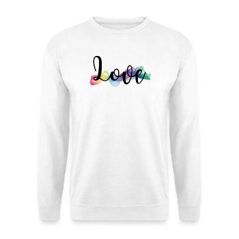Love bunt - Unisex Pullover - Weiß - Vorne