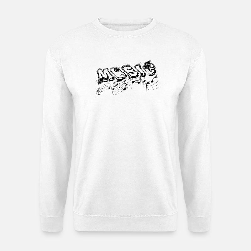 MUSIC Typo with notes - Unisex Pullover - Weiß