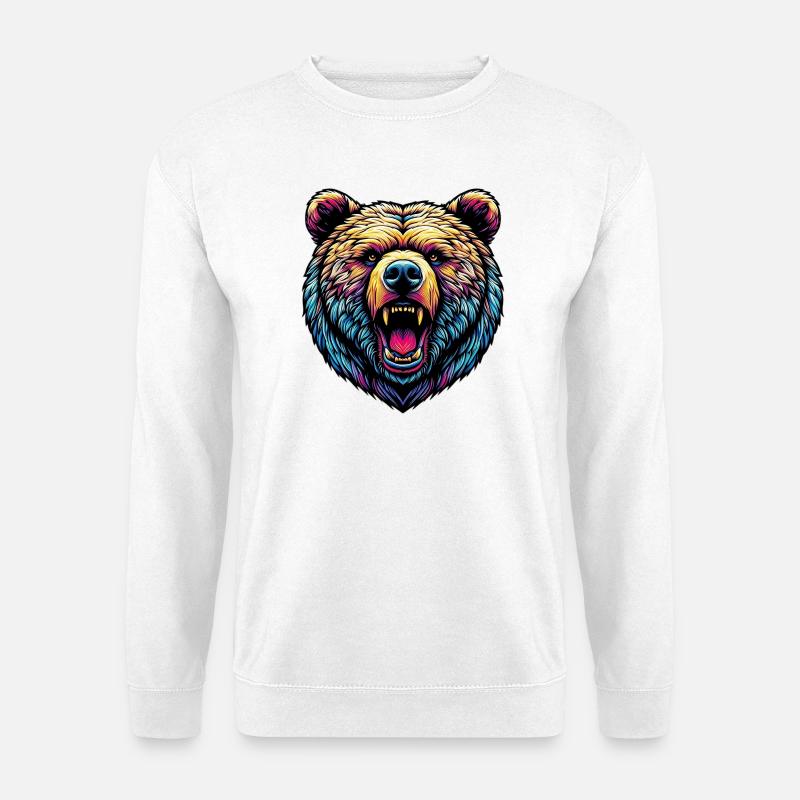 Angry Ferocious Bear - Unisex Sweatshirt - white