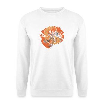 Cooler Style für Skateboarder auf der Halfpipe - Unisex Pullover - Weiß - Vorne - Alina (178cm) & Michal (187cm)