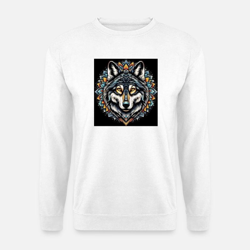 Wolf - Unisex Pullover - Weiß